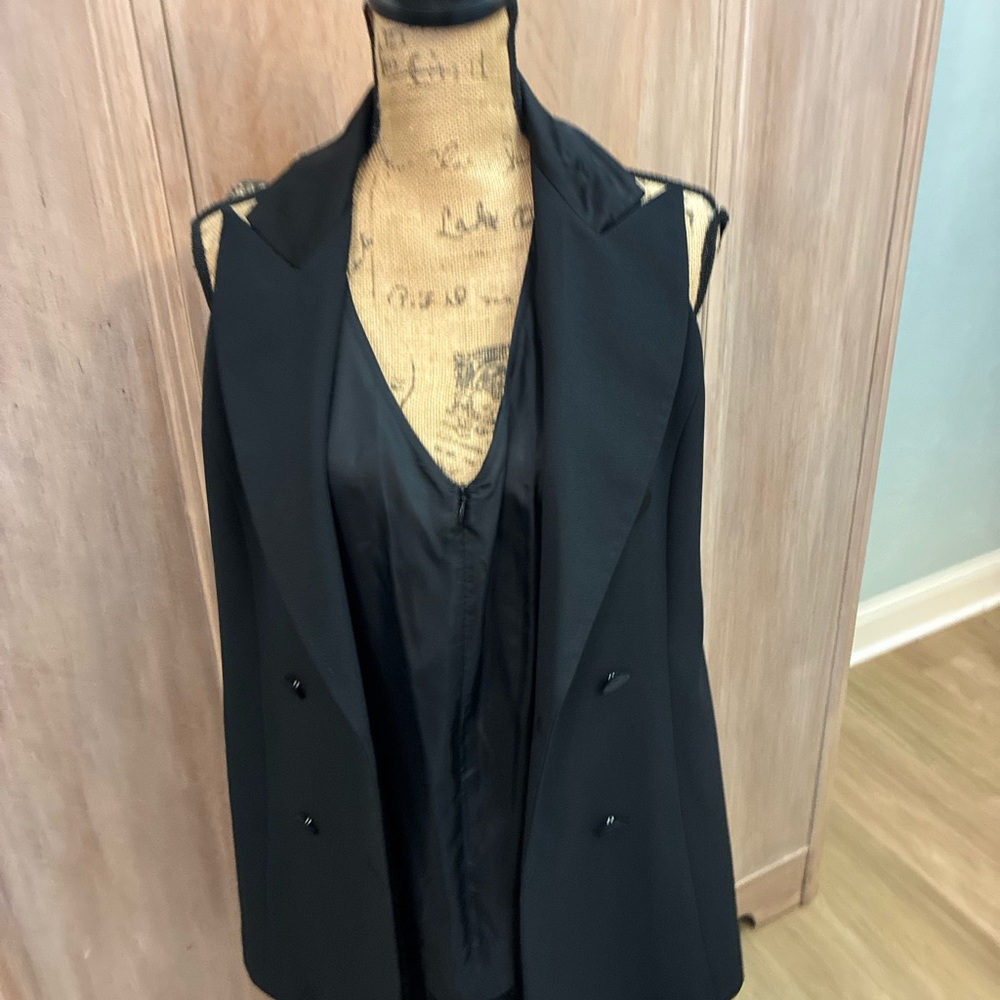 VTG 1996 Laundry Black Blazer Dress Double Breasted 90s Minimalist Chic CBK Sz 8 - Picture 4 of 16